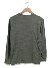 Vorschaubild 2 von Herren Langarmshirt Gr. 46/S Grün Melierter Baumwolle Casual Basic