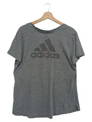 Vorschaubild 2 von Damen T-Shirt Sportlich Grau Einheitsgröße V-Ausschnitt Kurzarm