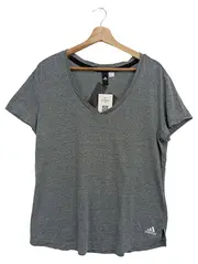 Vorschaubild 1 von Damen T-Shirt Sportlich Grau Einheitsgröße V-Ausschnitt Kurzarm