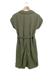 Vorschaubild 2 von Damen Blusenkleid XS 34 Grün Casual Streetwear Baumwolle