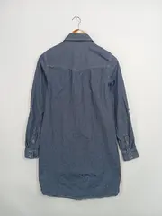 Vorschaubild 2 von Damen Freizeitkleid Hemdblusenkleid gestreift Blau 34/XS