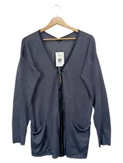 Vorschaubild 1 von Damen Strickjacke Gr. 38/M Blau Elegant Viskose