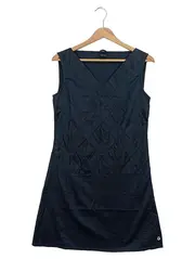 Vorschaubild 1 von SKUNKFUNK Freizeitkleid Damen M Schwarz Gesteppt Strukturmuster Midikleid