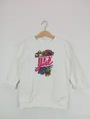 Vorschaubild 2 von Kinder Sweatshirt Gr. 104 Weiß Casual Blumenprint