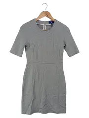 Vorschaubild 1 von Etuikleid Damen Gr. 34/XS Grau Business Kleid Baumwolle Klassisch