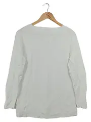 Vorschaubild 2 von Damen Pullover Langarm V-Ausschnitt Basic Weiß Gr. UNI