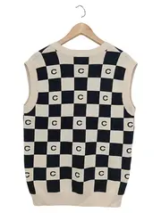 Vorschaubild 2 von Damen Pullunder 34;XS Mehrfarbig Kariert Baumwolle Modern