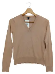 Vorschaubild 1 von Pullover Damen Gr. 34/XS Beige V-Ausschnitt Klassisch Elegant