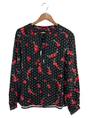 Vorschaubild 1 von Damen Bluse Schwarz Florales Muster Gr. 38/M Casual Feminin Viskose