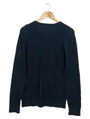 Vorschaubild 2 von Pullover Herren Gr. 46/S Blau Casual V-Neck Baumwolle Viskose