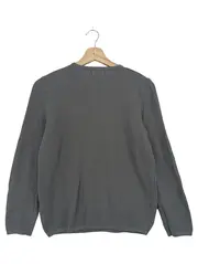 Vorschaubild 2 von Herren Pullover Grau Gr. 46/S Baumwolle Strick Henley Basic
