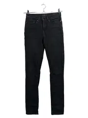 Vorschaubild 1 von High Waist Jeans Straight Leg Damen W26/34/XS Schwarz Baumwolle