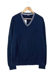 Vorschaubild 1 von Herren Pullover Gr. 56/XXL Blau V-Ausschnitt Klassisch Casual