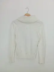 Vorschaubild 2 von Damen Pullover Gr. 34/XS Weiß Casual Strick Wasserfallkragen