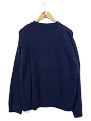 Vorschaubild 2 von Pullover Herren Blau Uni Klassisch Baumwolle Langarm