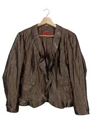 Vorschaubild 1 von TAIFUN Damen Sweatjacke Braun Einheitsgröße Elegant Rüschen Nieten