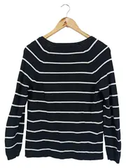 Vorschaubild 2 von Damen Pullover Gr. 34/XS Schwarz Gestreift Klassisch Casual