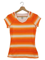 Vorschaubild 1 von Damen Sport Shirt Gr. 34/XS Orange Gestreift Dri-FIT Laufshirt