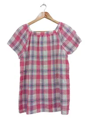 Vorschaubild 2 von Damen T-Shirt Gr. 36/S Rosa Kariert Preppy Vintage