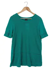 Vorschaubild 1 von Damen T-Shirt Gr. 44/46 Grün Lochmuster Casual Klassisch