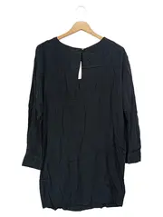 Vorschaubild 2 von Damen Blusenkleid Gr. 38/M Schwarz Elegant Klassisch Polyester