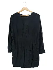 Vorschaubild 1 von Damen Blusenkleid Gr. 38/M Schwarz Elegant Klassisch Polyester