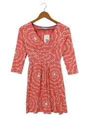 Vorschaubild 1 von Damen Freizeitkleid Gr. 34/XS Rot Floral Viskose Sommer