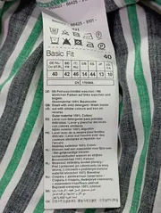 Vorschaubild 3 von Damen Bluse Gr. 40 Gestreift Mehrfarbig Kurzarm Baumwolle Klassisch