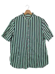 Vorschaubild 1 von Damen Bluse Gr. 40 Gestreift Mehrfarbig Kurzarm Baumwolle Klassisch