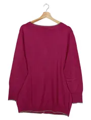 Vorschaubild 2 von Strickjacke Damen Gr. 44/46 Rosa Schurwolle Klassisch Elegant