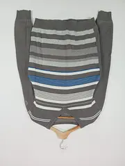 Vorschaubild 1 von Herren Pullover Gr. 52/L Grau Gestreift Casual Baumwolle Langarm