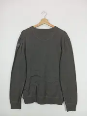 Vorschaubild 2 von Herren Pullover Gr. 52/L Grau Gestreift Casual Baumwolle Langarm