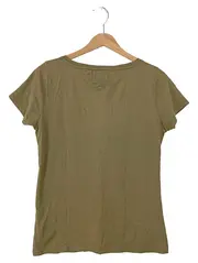 Vorschaubild 2 von Tommy Jeans Damen T-Shirt V-Ausschnitt Oliv Gr. S Logo-Print Casual