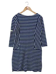 Vorschaubild 4 von Damen Freizeitkleid Blau Gestreift Maritim Baumwolle Gr. 38/S