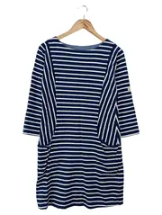 Vorschaubild 2 von Damen Freizeitkleid Blau Gestreift Maritim Baumwolle Gr. 38/S