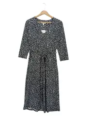 Vorschaubild 1 von LOS ANGELES Damen Blusenkleid Gr. 40/L Schwarz Blumenmuster