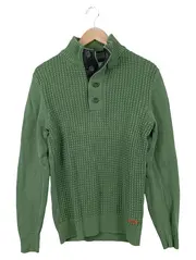 Vorschaubild 1 von Damen Pullover Gr. 36/S Grün Baumwolle Rippstrick Casual Herbst Winter