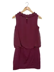 Vorschaubild 2 von Damen Freizeitkleid Gr. 34/XS Lila Elegant Rüschen Nieten Minikleid