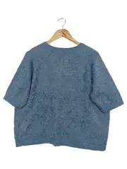 Vorschaubild 2 von JAKES Damen Pullover Blau Gr. 42/XL Flauschig Kurzarm Casual Nylon-Mix