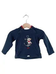 Vorschaubild 1 von Kinder Kapuzenpullover Gr. 74 Blau Bär Anker Motiv Hoodie