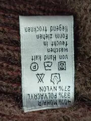 Vorschaubild 4 von Damen Pullover Gr. 38/M Braun Mohair Zopfstrick Rollkragen
