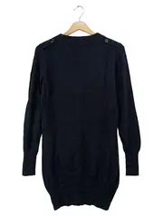 Vorschaubild 2 von Strickkleid Damen Wolle Blau Gr. 40 L Langarm Winter Taschen Elegant