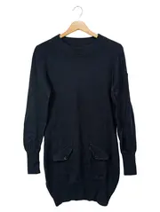 Vorschaubild 1 von Strickkleid Damen Wolle Blau Gr. 40 L Langarm Winter Taschen Elegant