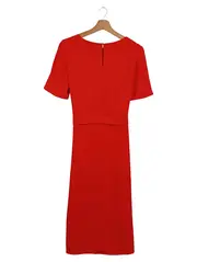 Vorschaubild 2 von Etuikleid Damen 34/XS Rot Elegant Business Midi Kleid