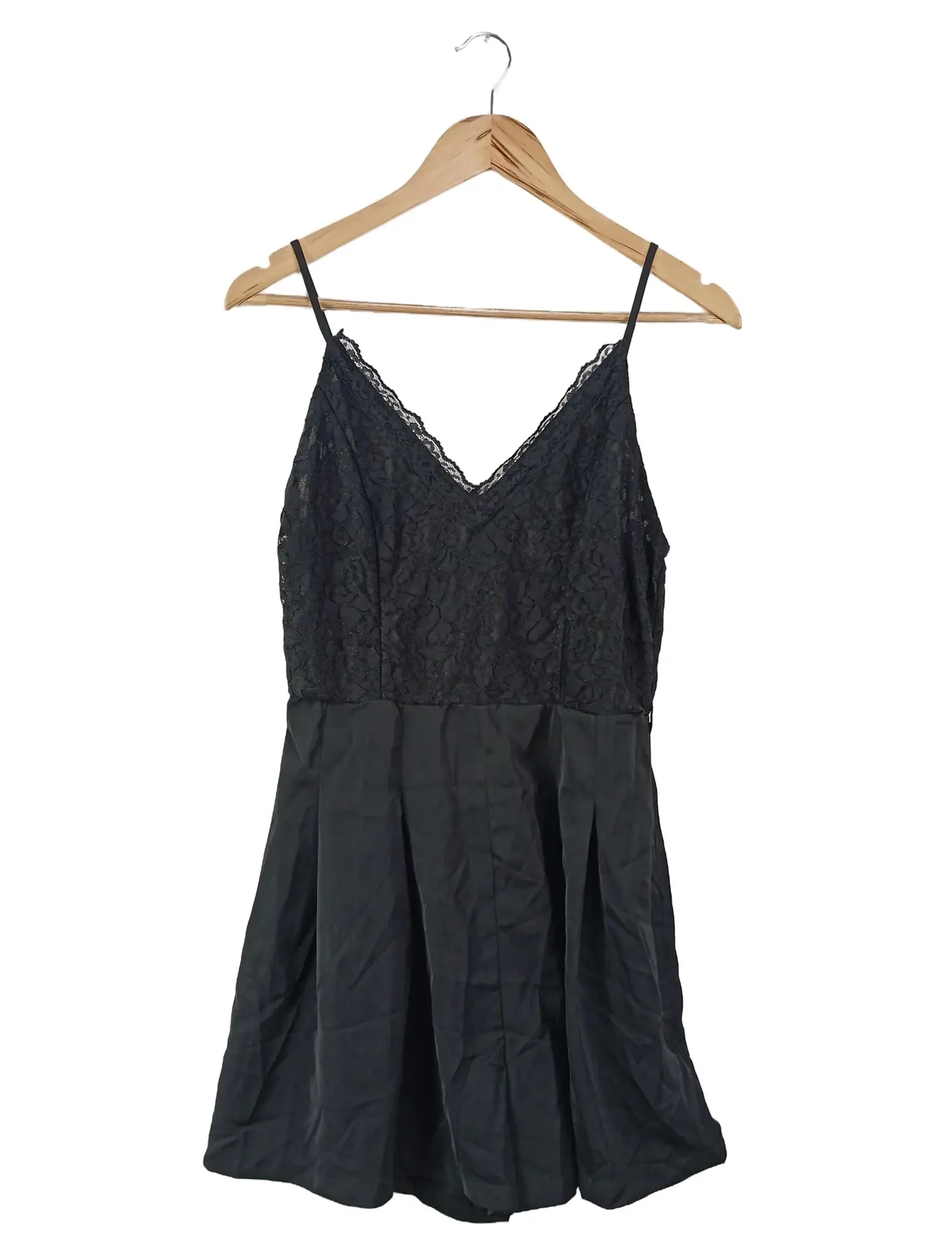 CIDER Jumpsuit Damen 38/M Schwarz Spitze Kurz Party