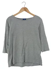 Vorschaubild 1 von Damen Langarmshirt Basic Grau Gr. 36/S Baumwolle 3/4-Arm