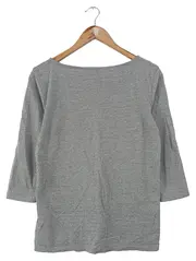 Vorschaubild 2 von Damen Langarmshirt Basic Grau Gr. 36/S Baumwolle 3/4-Arm