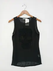 Vorschaubild 1 von Top Damen 34/XS Schwarz Casual Skull Motiv Ärmellos