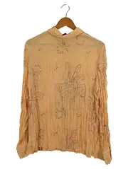 Vorschaubild 2 von Damen Bluse Gr. 44 Beige Elegant Langarm Stickerei