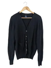 Vorschaubild 1 von Herren Strickjacke Schwarz Gr. 46/S Klassisch Preppy Cardigan